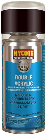 Hycote Double Acrylic Aerosol Car Spray Paint, Mercedes - Cosmos Black, 150 ml