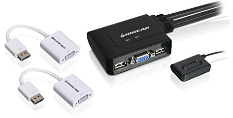 IOGEAR 2-Port VGA and DisplayPort KVM Switch Kit GCS22DPKIT