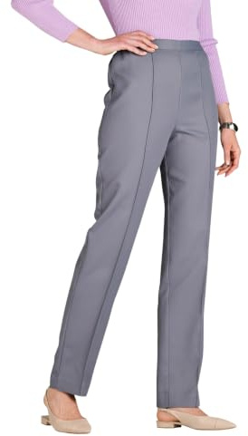 Chums Ladies Classic Tapered Trousers with Elasticated Waist | Women's Flexible Waistband Pants with Permanent Front-Crease, Easy-Care Finish