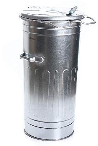 rg-vertrieb Mülltonne Müllbehälter Verzinkt 110L mit Deckel Behälter Abfalltonne Müllgroßbehälter Stahlblech Metallbehälter