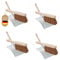 Novaliv 4X Kehrschaufel Set verzinkt Kokosborsten Kehrblech und Handfeger Set Kehrset Kehrgarnitur Dustpan and Brush Handfeger Kokos Kehrwisch Kaminzubehör Kaminbesen Kehrschaufel