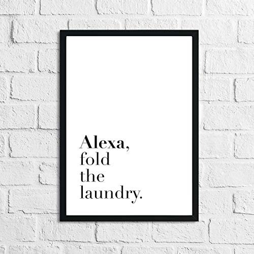 LS Wandposter mit lustigem Spruch Laundry Room, rahmenlos, A5 (148 x 210 mm), alexa_fold_the_laundry