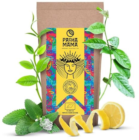 Pachamama Guayusa Tè Menta Limón 0,25kg 250g | Tè Biologico dal Ecuador | Mix Naturale di Menta e Limone | Perfetto per Ogni Momento