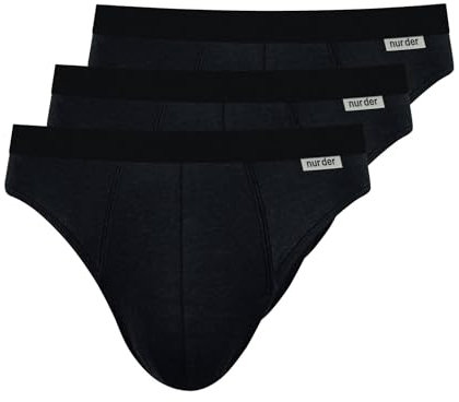Nur Der 3er Pack Slip Cotton Stretch atmungsaktive Baumwolle Bewegungsfreiheit Männer Unterhosen Herren, schwarz, L