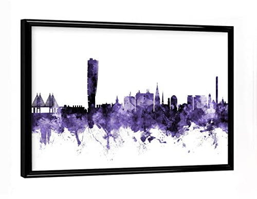 artboxONE Poster mit schwarzem Rahmen 18x13 cm Städte Malmo Sweden Skyline 2 - Bild Sweden Cityscape Malmo