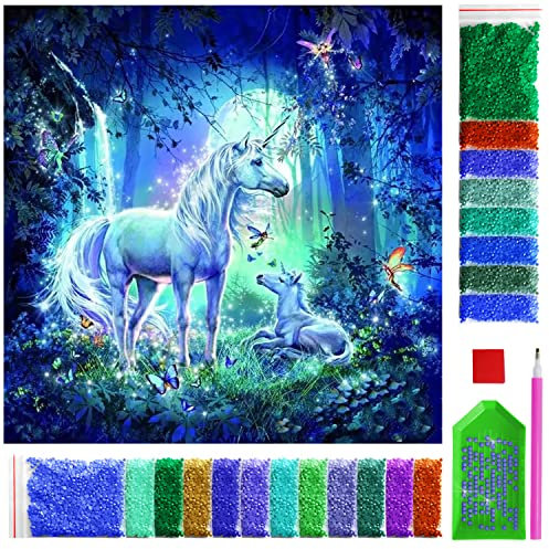 ARTULIO Diamond Painting Set 30x40cm Einhörner – 5D Diamant Painting Bilder Kinder mit Daiments Painting Zubehör für Kinder und Erwachsene - Crystal Art für Home Wand Deko