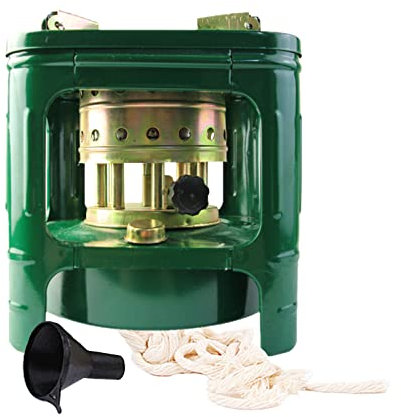 Réchaud à kérosène, Mini chauffage extérieur radiateur intérieur à kérosène à 8 mèches, réchaud à kérosène pour le camping diesel, radiateur à kérosène portable vert pour l'extérieur (Carré)