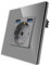 CNBINGO Enchufe puertos USB (Tipo-A 2.1 Amp total) - Enchufe de pared de contacto de protección de diseño simple con marco de vidrio - Toma USB de empotrar en Gris