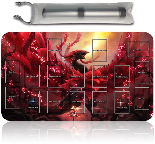 Brettspiel TCG Spielmatten + Free Bag + with Card Zones,YGO Card Game Table Mat Größe 60X35CM Mouse Pad Kompatibel Mit MTG TCG
