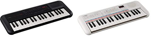 YAMAHA PSS-A50 Keyboard, schwarz & Mini-Kopfhöreranschluss & Remie PSS-E30 Mini Keyboard, weiß – Kompaktes, tragbares Keyboard für Kinder mit Mini-Tastatur und tollem Klang