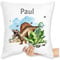 Kissen 40x40 Zierkissen - Dinosaurier Geschenk Dino Geschenke Dinos I - 40 x 40 cm - Weiß - kuschelkissen Tier Name kissenhülle Tieren t rex saurier personalisierte Dinosaur Dinosaurs