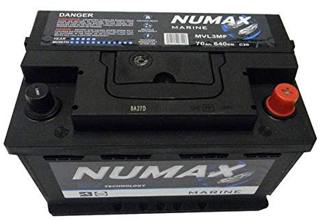 Numax - Batterie de démarrage Loisirs/Camping-cars Numax Marine LB3 MVL3MF 12V 70Ah/640A Petite
