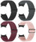 Yunshare Elastic Watch Straps Compatible with Samsung Galaxy 6/5/4 40mm 44mm/Galaxy 6 Classic 43mm 47mm/Watch 5 Pro 45 mm/Galaxy 4 42mm 46mm Stretch Nylon Solo Loop, Black+Grey+Wine Red+Pink Sand
