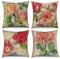ASDCXZ Kissenbezug Retro Blumen 40x40 cm 4er Set, Vintage Blume Blätter Sofa Kissen Dekokissen Kissenbezüge Kissenhülle Waschbar Polyester Flachs Textil Outdoor Polster Kopfkissenbezug Kissen Bezug