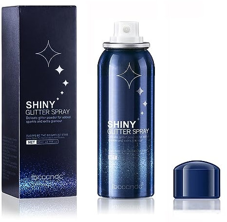 Joyeee Spray Paillette Corps Cheveux et Vêtements - Glitter Séchage Rapide et Imperméable pour Visage, Fête, Bal, Festival, Rave (60 ml)