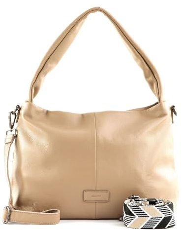 FREDsBRUDER Leder Schultertasche Umhängetasche Fosa Hobo Bag Feather Grey taupe