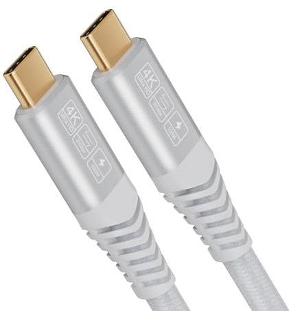 CAKOBLE USB C 3.2 Gen 2 Cable - 2M, 100W/20Gbps Data & Charging Cable with 4K@60Hz Video Transmission for MacBook Pro, Samsung Galaxy, Huawei - White