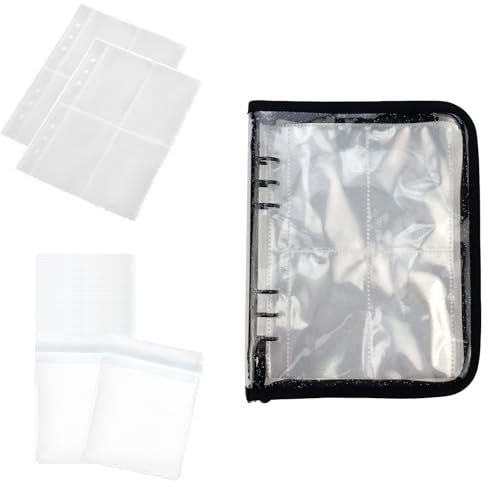 Curqia 1 Pack Earring Organizer Case Travel Jewelry Organizer Transparent Jewelry Storage Book Set with Anti-oxidation Pocket(Black)