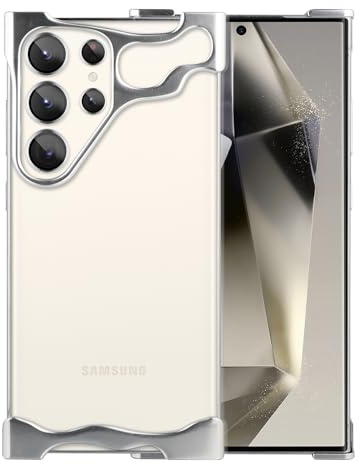 aidvaia Custodia per telefono compatibile con Samsung Galaxy S24 Ultra, compatibile con protezione della fotocamera dell'obiettivo, design minimalista senza cornice, estremamente evidente la