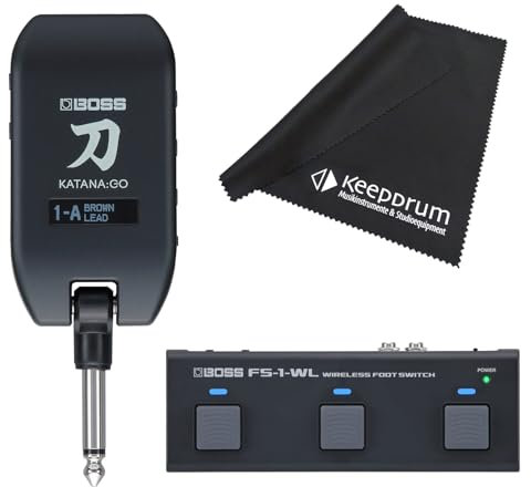 Boss Katana GO Kopfhörer-Verstärker + FS1WL Fußschalter + keepdrum Mikrofasertuch
