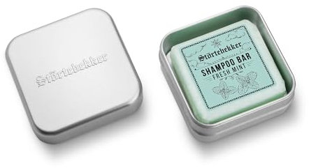 Störtebekker® Premium Festes Shampoo Fresh Mint & Seifendosen Set - Pflege-Shampoo + Seifendose Aluminium - Shampoo Bar im Set für Haar, Gesicht & Körper - Handgefertigt in Seifenmanufaktur