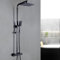 Regendusche Duschset Duschsystem Regendusche Duscharmatur Edelstahl Duschset mit Thermostat 4-29 ° C 1/2'' Thermostat Duscharmatur Schwarz Duschkop mit Handbrause