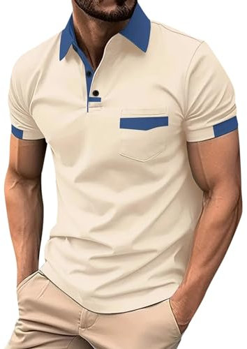 JIANROU Polo T-Shirt Homme À Manches Courtes,Polo Vintage,Polo Rose Fushia Homme,Polo Homme Marque Pas Cher,Tee Shirt Marque Homme,Polos D'Été Décontractés Manches Courtes