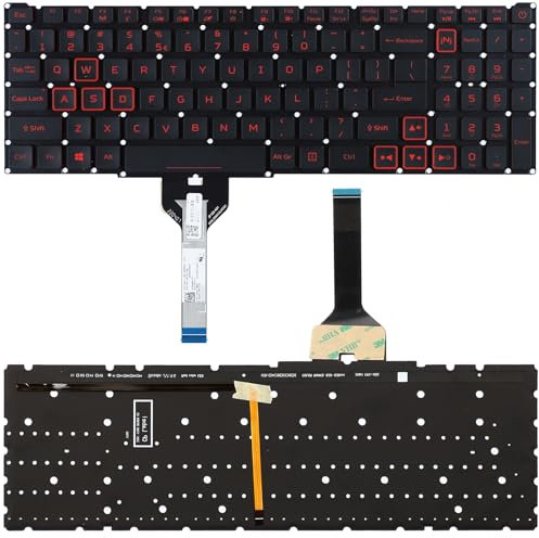 Replacement Laptop Backlit Keyboard for Acer Nitro AN517-55 AN517-56 AN517-57 AN515-45 AN515-56 AN515-57 AN517-54 Compatible with Predator Helios 300 PH315-54 PH315-55 PH317-51, Backlight US Layout