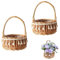2 Stück Blumenkorb Hochzeit, Weidenkorb Klein, Körbchen Blumenkinder, Blumenstreukörbchen, Rattan-Blumenkorb, mit Henkel, Vintage-Stil, für Hochzeit Tischdeko