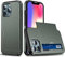 Beajew Coque Portefeuille pour iPhone 11 Pro avec Porte-Cartes, Étui de Protection Téléphone Double Couche Antichoc, Fente Cachée Coulissante, Antichoc TPU+PC Housse Portefeuille - Vert Militaire