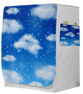 Highdi 3D Waschmaschinenabdeckung, Staubdicht Sonnenschutz für Frontlader Waschmaschine Staubdichte Staubdichte Abdeckung Waschmaschine (L-Kapazität 10.5~12kg,Musik 2)