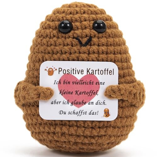 Aruigu Pocket Hug Positive Kartoffel, Kreative Strickwolle Kartoffel Puppe, Mutmacher Geschenk, Gute Besserung Geschenk, Einschulung Geschenk, Glücksbringer, Muttertagsgeschenk