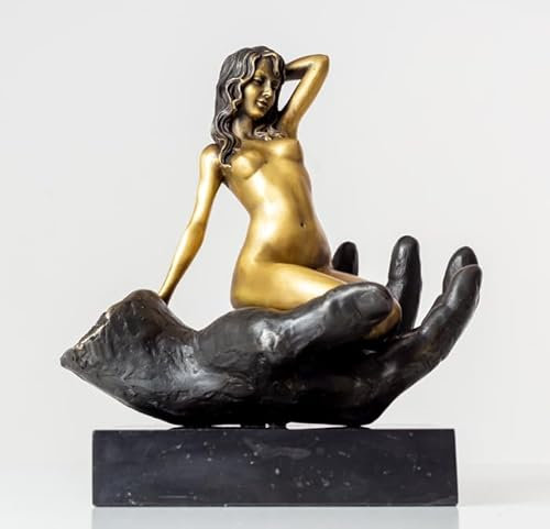 Nackte weibliche Bronzeskulptur – 21,8 cm große kniende nackte Frau, Bronzefigur, Statue, Ornament, Bronzeskulptur für Heimdekoration, künstlerische Sammlung
