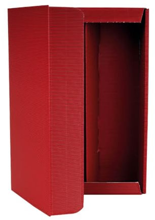 2er Weinkarton, Geschenkkarton, Dunkelrot, Wellpappe, 36 x 18 x 9 cm, 25 Stück