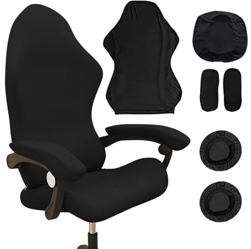 WIYETY Rivestimento per sedia da gioco con braccioli, schienale della sedia e coprisedile, con 1 paio di copriauricolari – Rivestimento universale per sedie da ufficio – Rivestimento di alta qualità