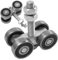 Heavy Duty Barn Door Rollers | Sliding Track Wheel Box Rail Hanger | Ceiling Mount Hardware for Wardrobe, Bedroom, Kitchen | Replacement Sliding Door Rollers Included, Silver