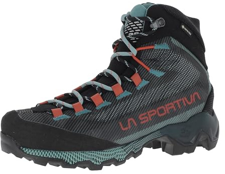 LA SPORTIVA Aequilibrium Hike Woman GTX wasserdichte und stabile Damen Hikingschuhe mit wasserdichter Membrane Carbon/Everglade EU 40