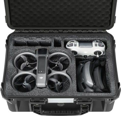 Koffer für DJI Avata 2 Drohne Combo – Hartschalenkoffer mit Schaumstoff für DJI Avatar 2 Fly More Combo/Goggles 3/RC Motion 3/FPV Fernbedienung, wasserdichte Tragetasche passt für DJI Avata 2 Zubehör