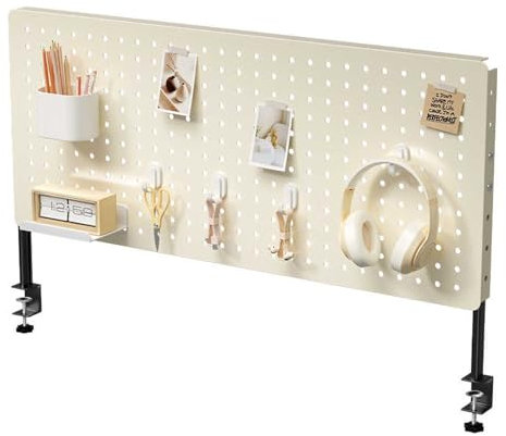 JXYQZD Panneau Perforé Bureau, Panneau Perforé en Métal avec Base Réglable en Hauteur, Rangement des Outils, pour Bureau, Chambre, Bureau, Cuisine(16x16 in/40x40cm)