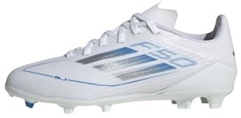 adidas Unisex Kids F50 League Kids FG/MG Fußballschuh Cloud White/Silver Metallic/Cloud White 34