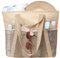 Borsa Mare Grande Donna in Nylon Impermeabile - Borsa da Spiaggia Impermeabile con Rete Tasche, Tote Bag Capiente con Cerniera per Spiaggia, Viaggi e Piscina (Beige)