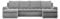 Mebligo - Ecksofa mit Schlaffunktion und 3 Bettkasten FORESTA 302x89x159 (BxHxT) Cord - Grau - Couch U Form, Sofa im Sitz: Wellenfeder + Schaumstoff, Sofas & Couches, Eckcouch