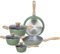 Batteria di pentole e padelle 8 pezzi Alluminio Verde Linea Sage Stone