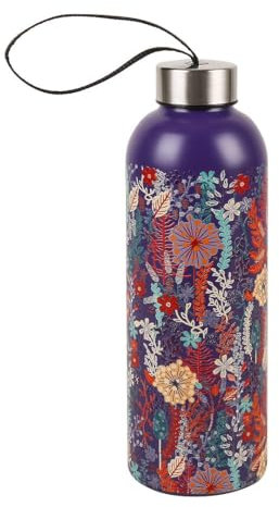 Eco Chic Reusable Thermal Bottle Stainless Steel Leakproof Insulated Water Bottle (Lush Floral Purple)