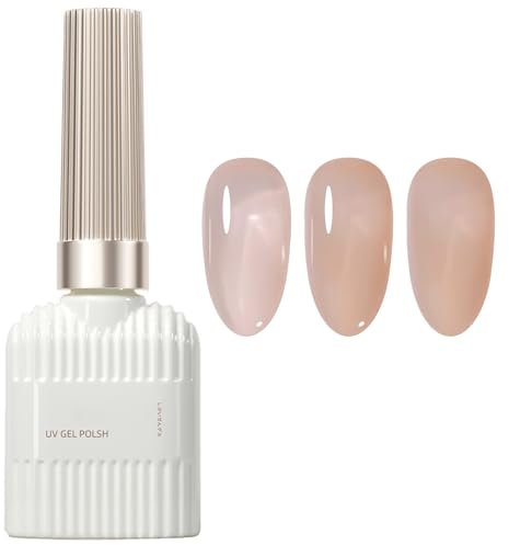Nude Jelly Nail Polish - Nude UV/LED Soak - Off 15ML Translucent Builder Varnish For French Manicure & DIY Nails - Women's Jelly Finish