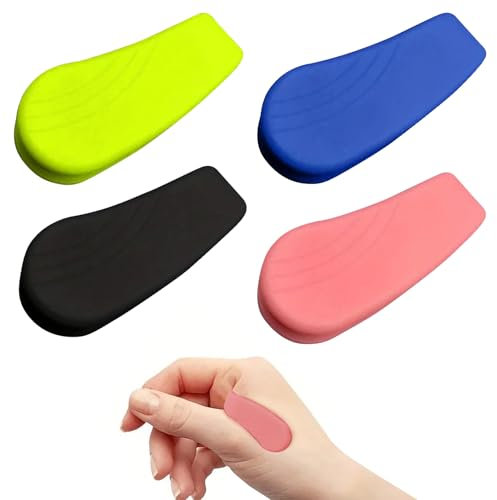 Migraine Relief Clip, 4 Pcs Acupressure Clip, Portable Silicone Massage Tool Tiger Mouth Point for Headache, Stress Relief, Acupressure Therapy Relaxation (Pink Blue Green Black)