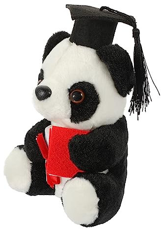 Kisangel Neuartige Panda-Puppe Kuscheltier pummeluff Kuscheltier beschwertes Kuscheltier Panda mit Abschlusskappe Kuscheltier Panda Panda Toy Abschluss vorhanden Plüsch