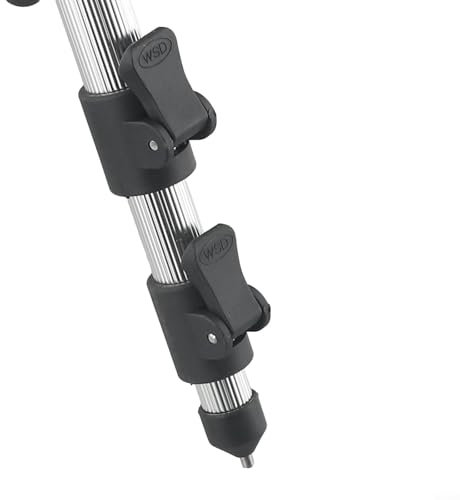 Treppiede telescopico per canna da pesca, in alluminio, con gambe regolabili, supporta 7 canne da pesca, facile da riporre (B rosso)