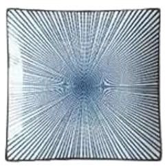 Piatti Moderni Stoviglie in ceramica di forma quadrata giapponese, stoviglie in ceramica, piatto da portata in porcellana bone china blu e bianca, piatto da portata liscio Piatti Fondi(A)