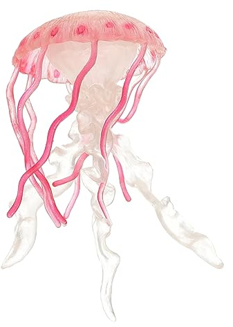 BESTonZON Realistische Rosa Quallenfigur aus PVC als Meerestierspielzeug | Leicht zu Tragen und Aufzubewahren, für Aquariumdeko, Schreibtisch und Selbstgemacht Wohnraumgestaltung